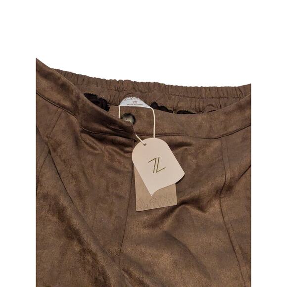Zolucky Brown Women's Suede Pants - Picture 3 of 6